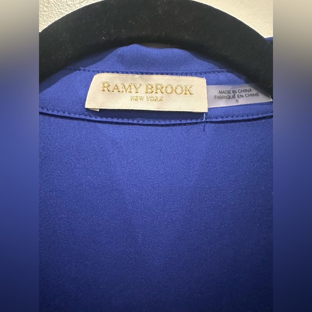 Ramy Brook Royal Blue Satin Mini Dress - Picture 4 of 5